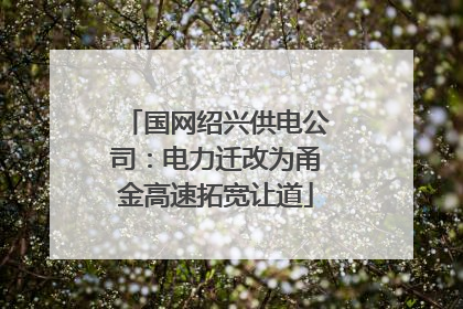 国网绍兴供电公司：电力迁改为甬金高速拓宽让道