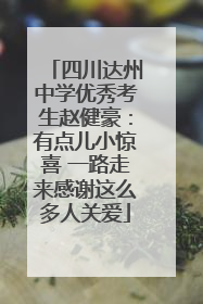 四川达州中学优秀考生赵健豪：有点儿小惊喜 一路走来感谢这么多人关爱
