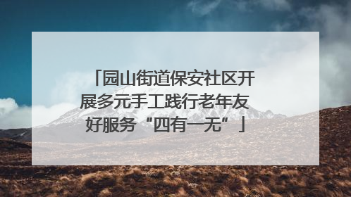 园山街道保安社区开展多元手工践行老年友好服务“四有一无”