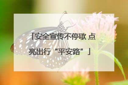 安全宣传不停歇 点亮出行“平安路”