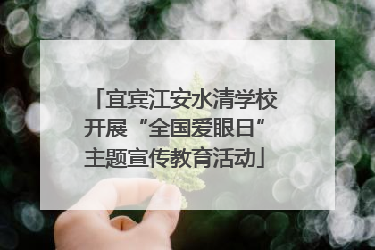 宜宾江安水清学校开展“全国爱眼日”主题宣传教育活动