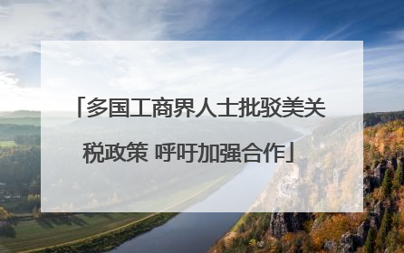 多国工商界人士批驳美关税政策 呼吁加强合作