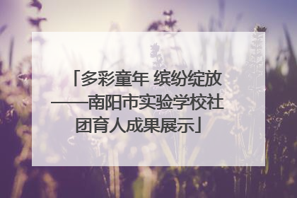 多彩童年 缤纷绽放——南阳市实验学校社团育人成果展示