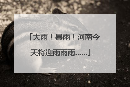 大雨！暴雨！河南今天将迎雨雨雨……