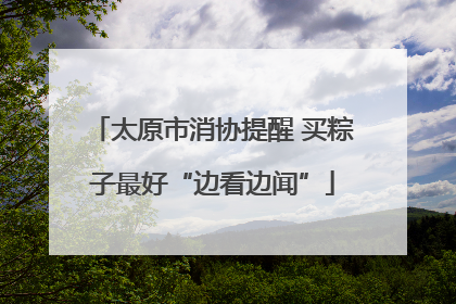 太原市消协提醒 买粽子最好“边看边闻”