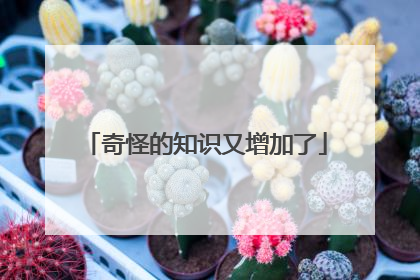 奇怪的知识又增加了