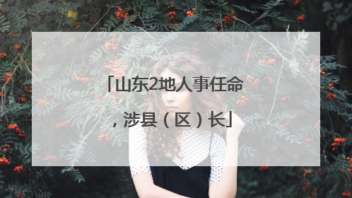 山东2地人事任命，涉县（区）长