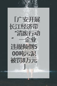 广安开展长江经济带“清废行动” 一企业违规倾倒500吨污泥被罚8万元