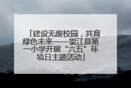 建设无废校园，共育绿色未来——望江县第一小学开展“六五”环境日主题活动