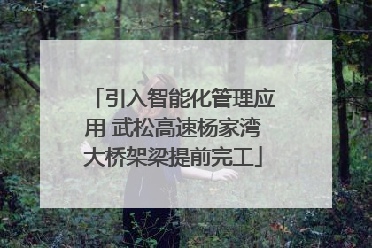 引入智能化管理应用 武松高速杨家湾大桥架梁提前完工