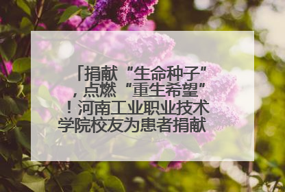 捐献“生命种子”，点燃“重生希望”！河南工业职业技术学院校友为患者捐献造血干细胞