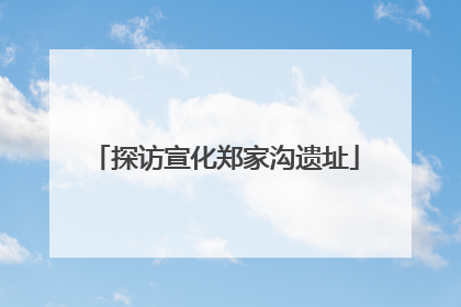 探访宣化郑家沟遗址