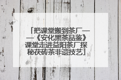 把课堂搬到茶厂——《安化黑茶品鉴》课堂走进益阳茶厂探秘茯砖茶非遗技艺