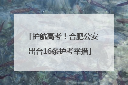 护航高考！合肥公安出台16条护考举措