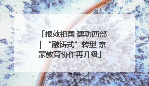 报效祖国 建功西部｜“融铸式”转型 京蒙教育协作再升级
