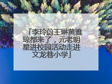 李玲蔚王琳黄雅琼都来了，元老明星进校园活动走进文龙巷小学