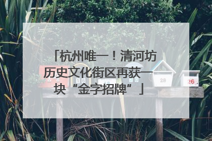 杭州唯一！清河坊历史文化街区再获一块“金字招牌”
