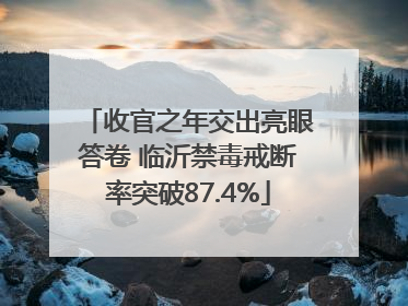 收官之年交出亮眼答卷 临沂禁毒戒断率突破87.4%