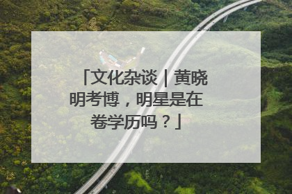 文化杂谈｜黄晓明考博，明星是在卷学历吗？