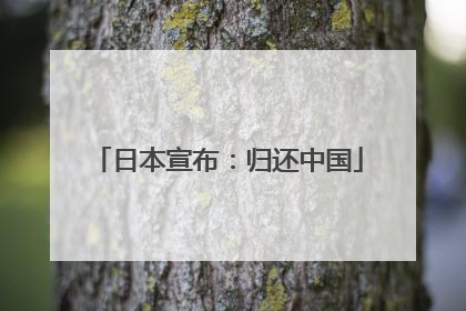 日本宣布：归还中国