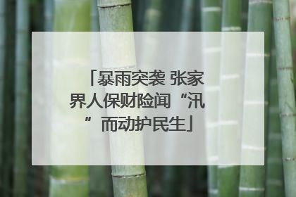 暴雨突袭 张家界人保财险闻“汛”而动护民生