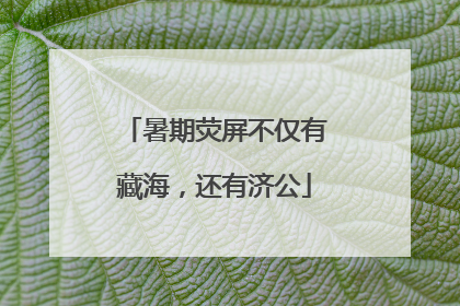 暑期荧屏不仅有藏海，还有济公