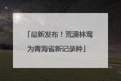 最新发布！荒漠林莺为青海省新记录种