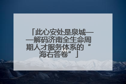 此心安处是泉城——解码济南全生命周期人才服务体系的“海右答卷”