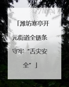 潍坊寒亭开元街道全链条守牢“舌尖安全”
