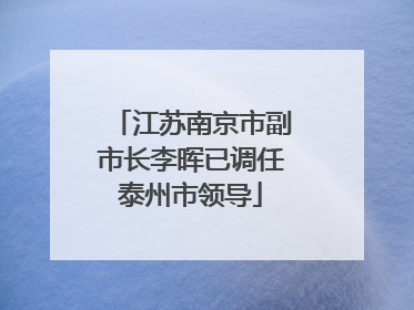 江苏南京市副市长李晖已调任泰州市领导