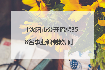 沈阳市公开招聘358名事业编制教师