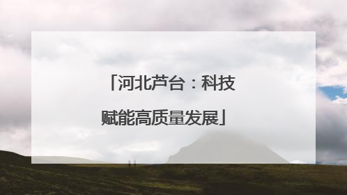 河北芦台：科技赋能高质量发展
