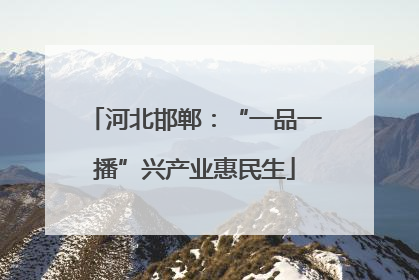 河北邯郸：“一品一播”兴产业惠民生