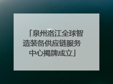 泉州洛江全球智造装备供应链服务中心揭牌成立