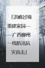 洪峰过境重建家园——广西柳州一线防汛抗灾直击