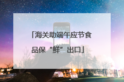 海关助端午应节食品保“鲜”出口