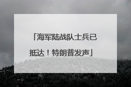 海军陆战队士兵已抵达！特朗普发声
