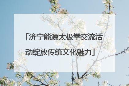 济宁能源太极拳交流活动绽放传统文化魅力