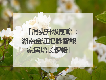 消费升级前瞻：湖南金证把脉智能家居增长逻辑