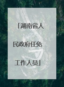 湖南省人民政府任免工作人员