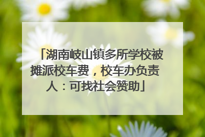 湖南岐山镇多所学校被摊派校车费，校车办负责人：可找社会赞助