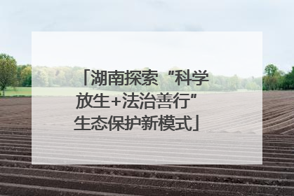 湖南探索“科学放生+法治善行”生态保护新模式
