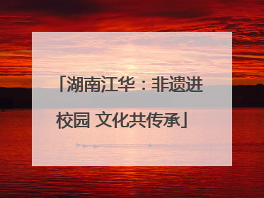 湖南江华：非遗进校园 文化共传承