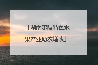湖南零陵特色水果产业助农增收