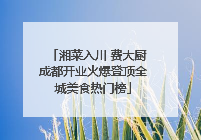 湘菜入川 费大厨成都开业火爆登顶全城美食热门榜