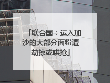 联合国：运入加沙的大部分面粉遭劫掠或哄抢