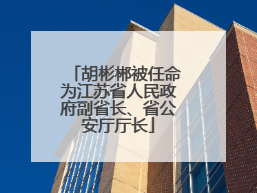 胡彬郴被任命为江苏省人民政府副省长、省公安厅厅长