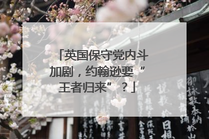 英国保守党内斗加剧，约翰逊要“王者归来”？