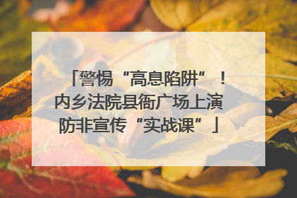 警惕“高息陷阱”！内乡法院县衙广场上演防非宣传“实战课”