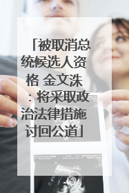 被取消总统候选人资格 金文洙：将采取政治法律措施讨回公道